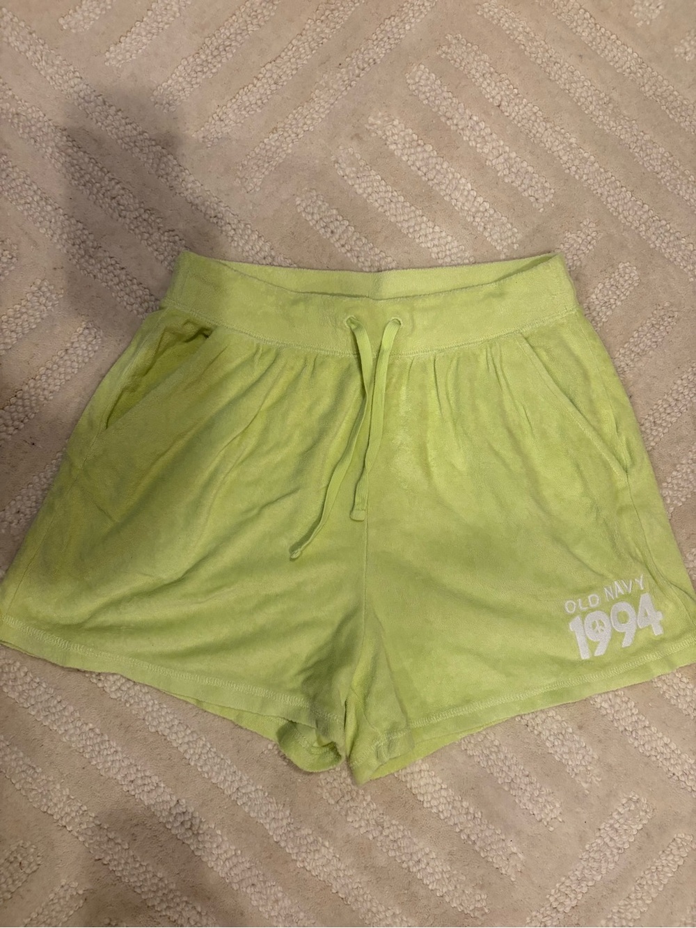 Old Navy Neon Lime Terry Drawstring Shorts